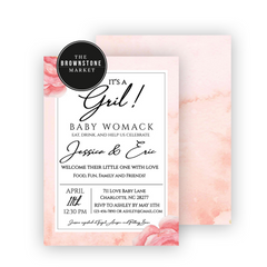 Baby Shower Invitation Baby in Pink