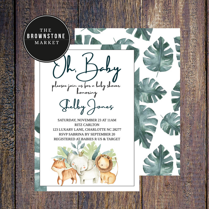 Baby Shower Invitation Safari II