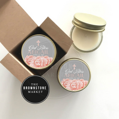 Baptism Favors | God Bless Pink Floral