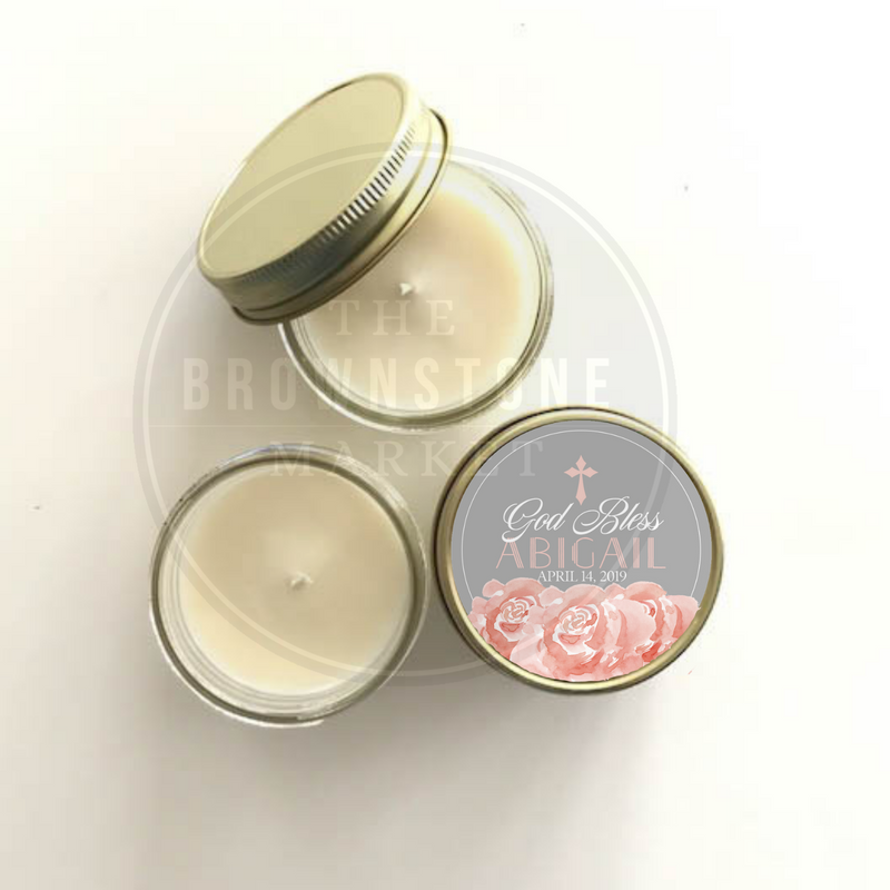 Baptism Favors | God Bless Pink Floral