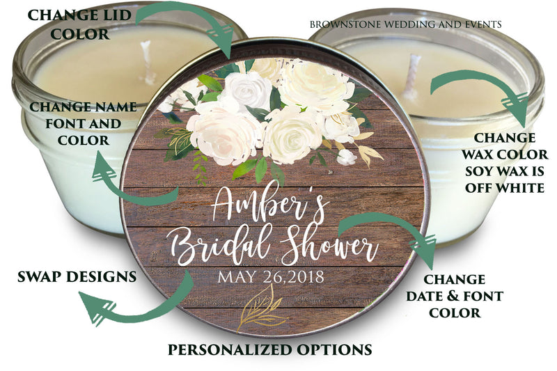 Bridal Shower Favors - Set of 6 - Greenery/Rustic Floral