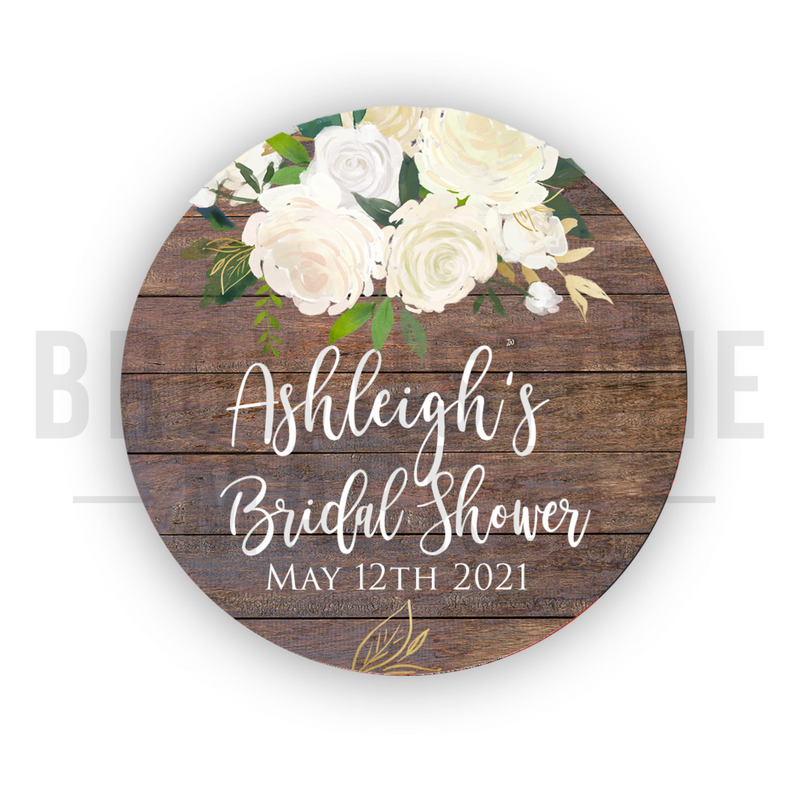 Rustic Bridal Shower Sticker - Custom Labels - Thank You Stickers -