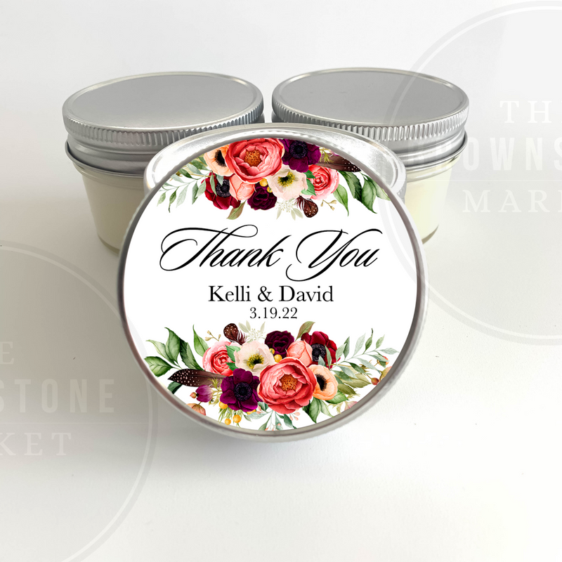 Thank You Wedding Favors - Set of 6 - Scabiosa roses