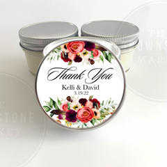 Thank You Wedding Favors - Set of 6 - Scabiosa roses