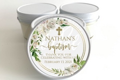 Baptism Favors - Set of 6 -  Greenery Gold