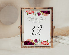 Table Number Sign | Floral 1554