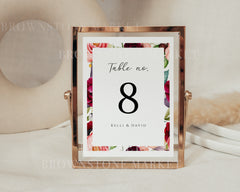 Table Number Sign | Floral 1668