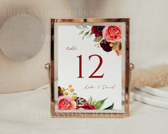 Table Number Sign | Floral 2399