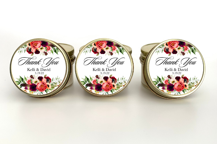 Thank You Wedding Favors - Set of 6 - Scabiosa roses