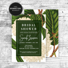 Green Leaf Bridal Shower Invitation