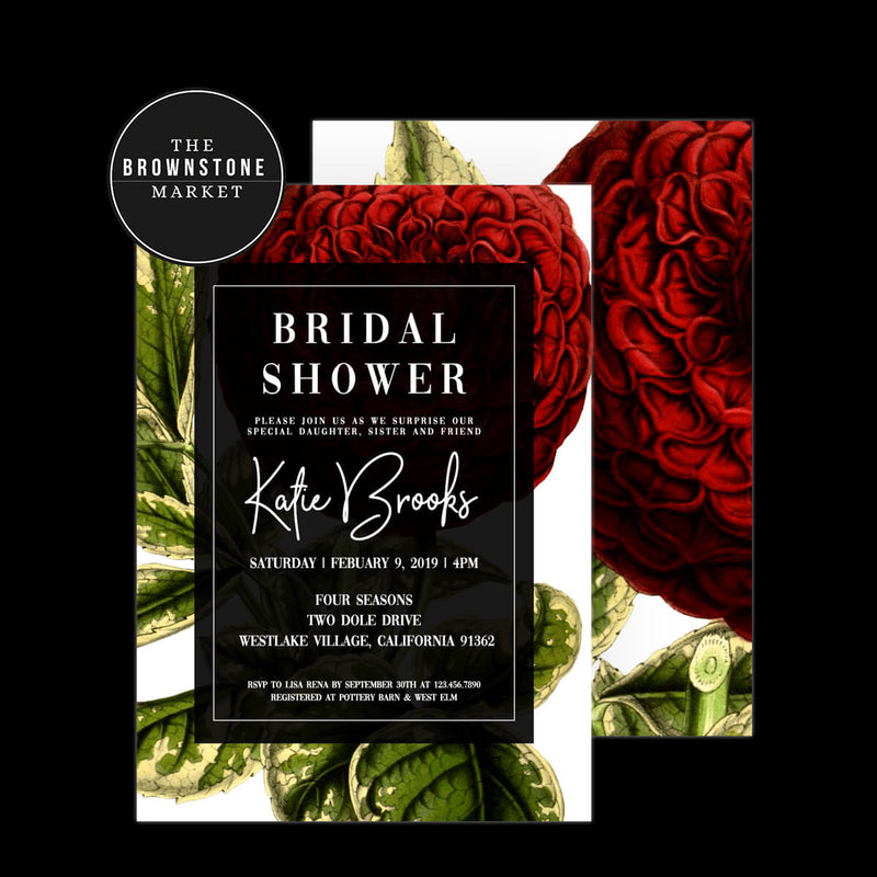 Red Dove Bridal Shower Invitation