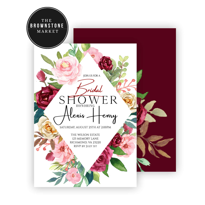 Ruby Rose Bridal Shower Invitation