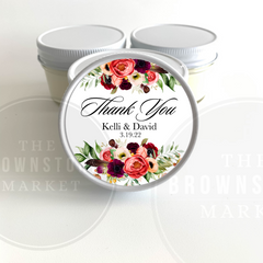 Thank You Wedding Favors - Set of 6 - Scabiosa roses